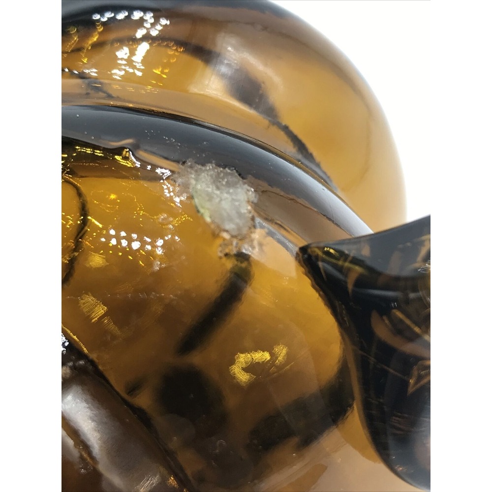 Amber GLASS  Hand Blown‎ Glass Pitcher - Picture 9 of 15